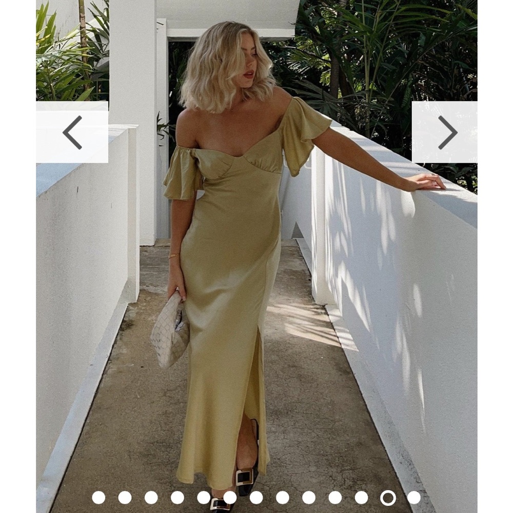 Billy J Olive Green Louisa Midi Dress